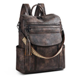 Shrrie Laptop Backpack for Women 15.6 inch,Travel Leather Backpack Purse Nurse Teacher Carry on Backpack Computer Bag,Professional Water - Resistant College Business Work Casual Daypack,Two - toned Coffee