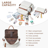 Shrrie Vegan Leather Laptop Backpack for Women 15.6 inch Work Backpack Fashion Travel Backpack Purse for Travel College Work