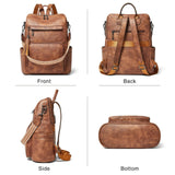 Shrrie Vegan Leather Laptop Backpack for Women 15.6 inch Work Backpack Fashion Travel Backpack Purse for Travel College Work