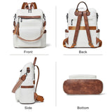 Shrrie Vegan Leather Laptop Backpack for Women 15.6 inch Work Backpack Fashion Travel Backpack Purse for Travel College Work