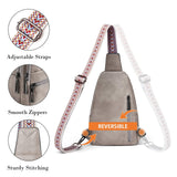 Shrrie Women's Sling Bag Crossbody Bag Vegan Leather Fanny Pack Small Travel Purse Chest Waist Bag for Daily Use