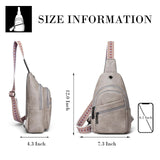 Shrrie Women's Sling Bag Crossbody Bag Vegan Leather Fanny Pack Small Travel Purse Chest Waist Bag for Daily Use