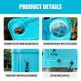 SideKing Battery Powered Backpack Sprayer 3.2 Gallon, 0 - 80 PSI Adjustable Pressure Sprayer Compatible with Makita 18V Battery, Electric Sprayer with Wand, 5 Nozzles, 2.0Ah Battery&Charger Included