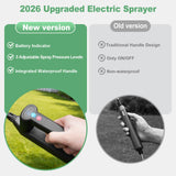SideKing Battery Powered Sprayer 1.35 Gallon, 3 Adjustable Pressure Electric Weed Sprayer with Battery Indicator, Telescopic Wand & 4 Nozzles, Rechargeable Garden Sprayer for Lawn, Yard & Pest Control