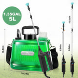 SideKing Battery Powered Sprayer 1.35 Gallon, 3 Adjustable Pressure Electric Weed Sprayer with Battery Indicator, Telescopic Wand & 4 Nozzles, Rechargeable Garden Sprayer for Lawn, Yard & Pest Control