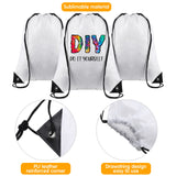Sieral 30 Pcs Blank Sublimation Drawstring Bags Drawstring Backpack Bulk Heat Press Reusable Polyester Sublimation Bags Cinch Sackpack for Gym Sport DIY Craft, White