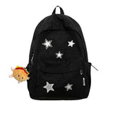 SIFRTOA Grunge Backpack with Adorable Accessory Aesthetic Backpack Cute Backpacks Waterproof (Black)