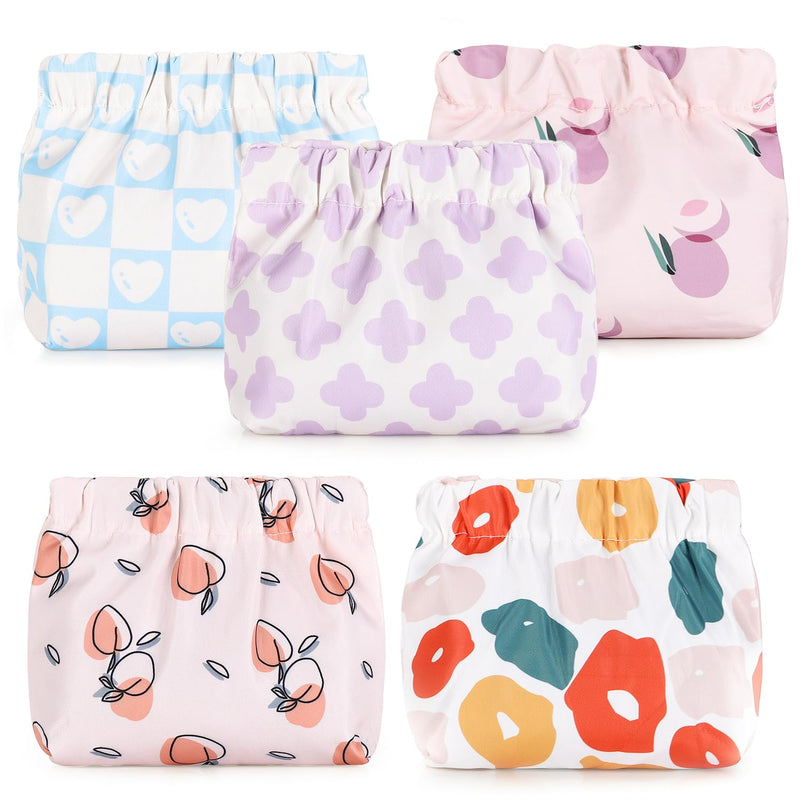 Sightor 5PCS Small Makeup Bag for Purse, Mini Cosmetic Bag Waterproof Pouch for Women, Coin Purse Self - closing Small Travel Kit Lipstick Cosmetic Storage Bag