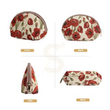 Signare Tapestry Cosmetic Bag Toiletry Makeup Bag for Women With Poppy Flower Design (COSM - POP)