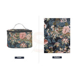 Signare Tapestry Toiletry Bag Makeup Organizer bag for Women with Peony Flower in Black Background Design (TOIL - PEO)