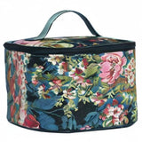 Signare Tapestry Toiletry Bag Makeup Organizer bag for Women with Peony Flower in Black Background Design (TOIL - PEO)