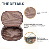 Signare Tapestry Toiletry Bag Makeup Organizer bag for Women with Peony Flower in Black Background Design (TOIL - PEO)