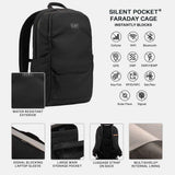 Silent Pocket Essentials Backpack with SLNT Faraday Laptop Sleeve - Signal Blocking, Protects Data & Devices Against Identity Theft - Great for Work, Travel, Hiking, Daily Commute