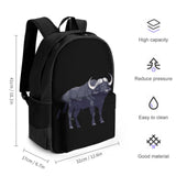 Silhouette of Buffalo Backpack with Pocket Travel Daypack Laptop Lightweight Gear Bag for Office Commute Travel