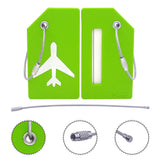 Silicone Luggage Tag with Name ID Card Perfect to Quickly Spot Luggage Suitcase (Plane 5Pcs Green)