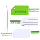 Silicone Luggage Tag with Name ID Card Perfect to Quickly Spot Luggage Suitcase (Plane 5Pcs Green)