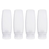 Silicone Travel Bottles for Toiletries TSA Approved Travel Size Containers Set 4 Pack Portable Leak Proof Refillable Cosmetic Squeeze Bottles Shampoo Hair Conditioner Body Lotion Bath Shower Gel