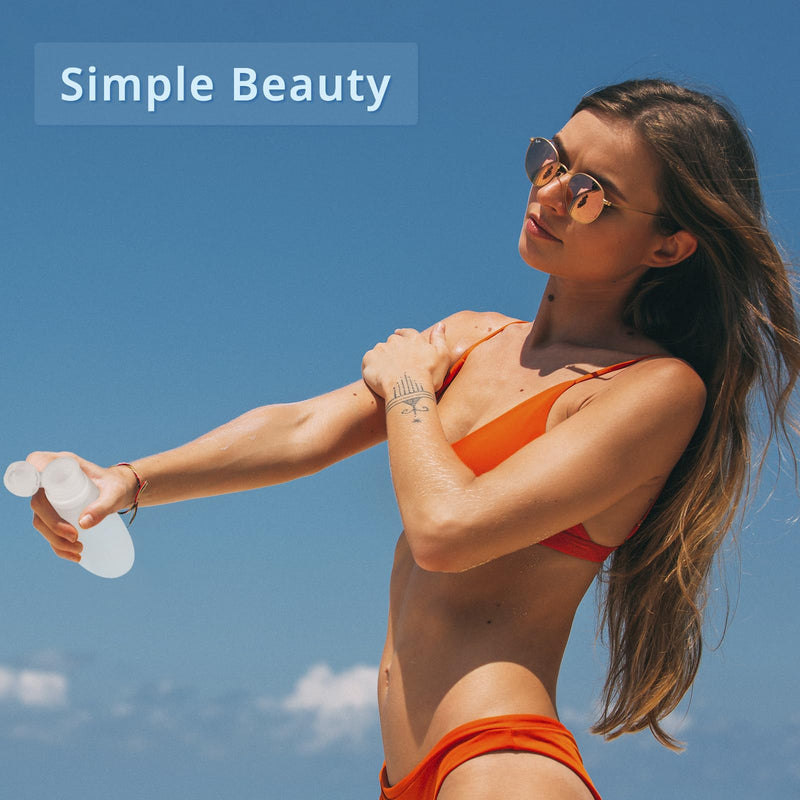 Silicone Travel Bottles for Toiletries TSA Approved Travel Size Containers Set 4 Pack Portable Leak Proof Refillable Cosmetic Squeeze Bottles Shampoo Hair Conditioner Body Lotion Bath Shower Gel