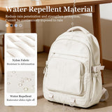 Simple Backpack for School Waterproof Backpack for Women Men Cute Casual Daypacks Lightweight Backpacks High School Bookbag for Teens Girls Boys(Beige)