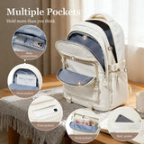 Simple Backpack for School Waterproof Backpack for Women Men Cute Casual Daypacks Lightweight Backpacks High School Bookbag for Teens Girls Boys(Beige)