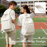 Simple Backpack for School Waterproof Backpack for Women Men Cute Casual Daypacks Lightweight Backpacks High School Bookbag for Teens Girls Boys(Beige)