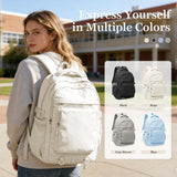 Simple Backpack for School Waterproof Backpack for Women Men Cute Casual Daypacks Lightweight Backpacks High School Bookbag for Teens Girls Boys(Beige)