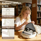 Simple Backpack for School Waterproof Backpack for Women Men Cute Casual Daypacks Lightweight Backpacks High School Bookbag for Teens Girls Boys(Beige)