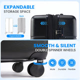 Simple Deluxe 20 Inch Hardside Carry On Luggage, Suitcase with Double Spinner Wheels & TSA Lock, Hard Shell Suitcase, Expandable Rolling Lightweight Luggage, Black