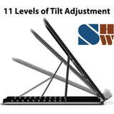 Simple Houseware Mesh Laptop Stand with 11 - Levels Adjustable Ventilated Computer Holder, Black
