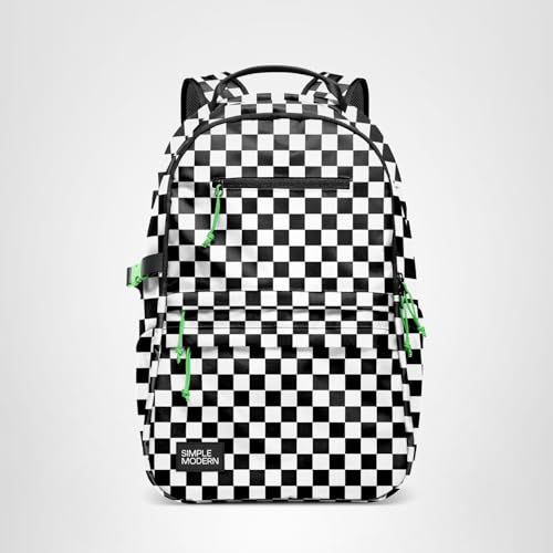 Simple Modern Ellis Backpack for School | Medium 20L Elementary Middle and High School Bookbag for Kids and Teens | Girls and Boys | Black and White Checkmate