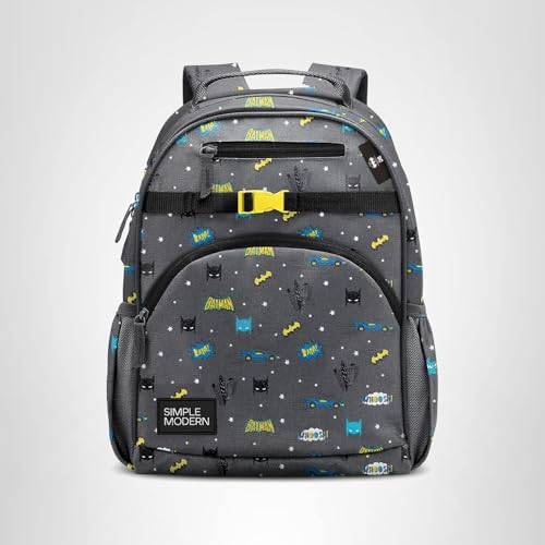 Simple Modern Medium DC Comics Batman Toddler Backpack for School Girls and Boys | Kindergarten Elementary Kids Backpack | Fletcher Collection | Kids - 15" tall | Batman POW!