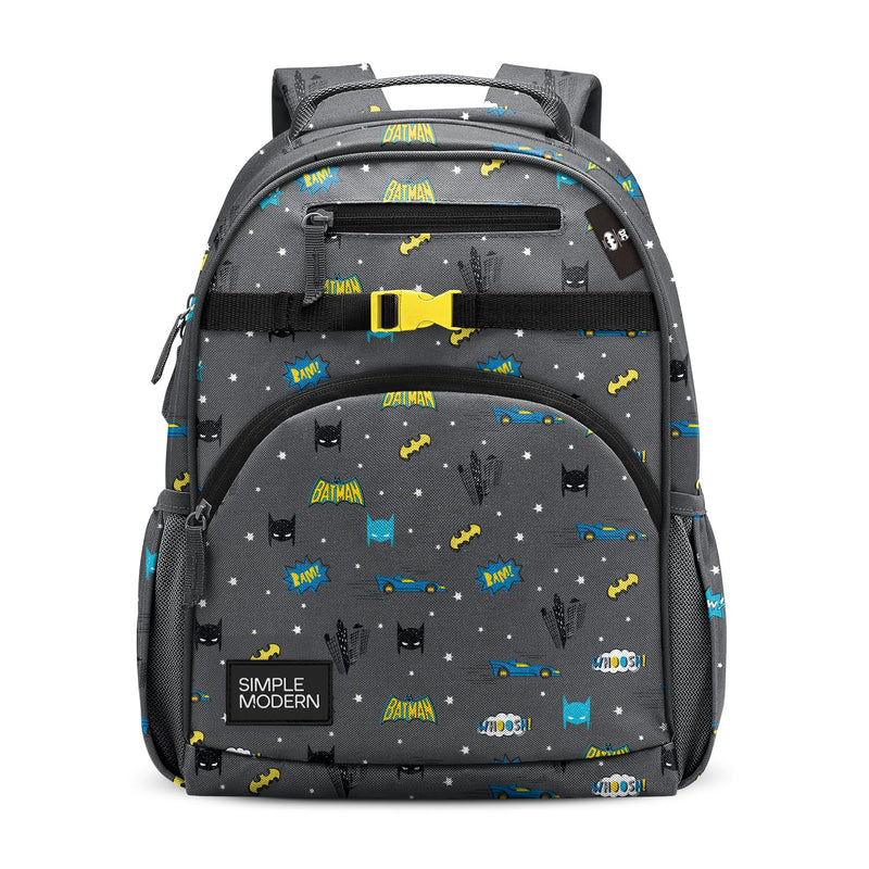 Simple Modern Medium DC Comics Batman Toddler Backpack for School Girls and Boys | Kindergarten Elementary Kids Backpack | Fletcher Collection | Kids - 15" tall | Batman POW!