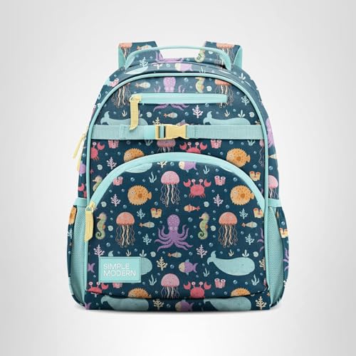 Simple Modern Medium Toddler Backpack for School Girls and Boys | Kindergarten Elementary Kids Backpack | Fletcher Collection | Kids - 15" tall | Under the Sea