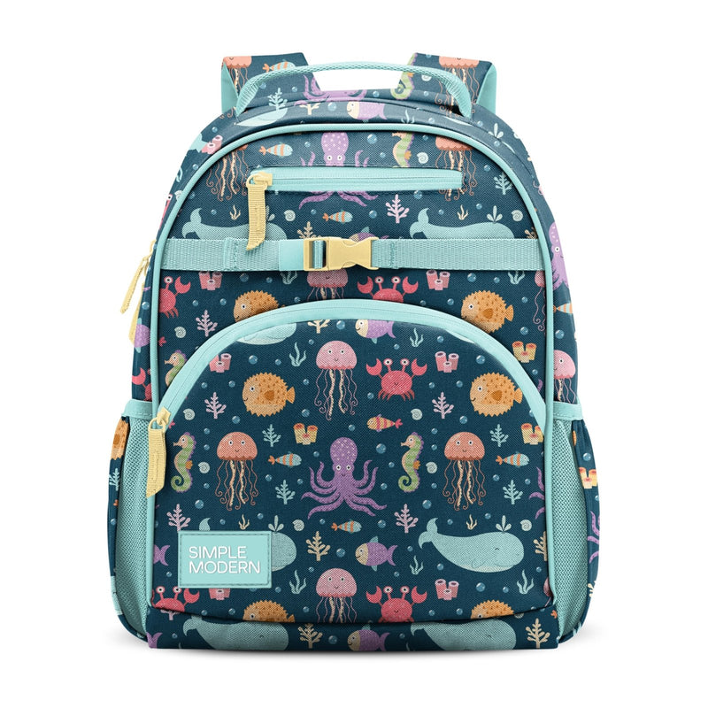 Simple Modern Medium Toddler Backpack for School Girls and Boys | Kindergarten Elementary Kids Backpack | Fletcher Collection | Kids - 15" tall | Under the Sea