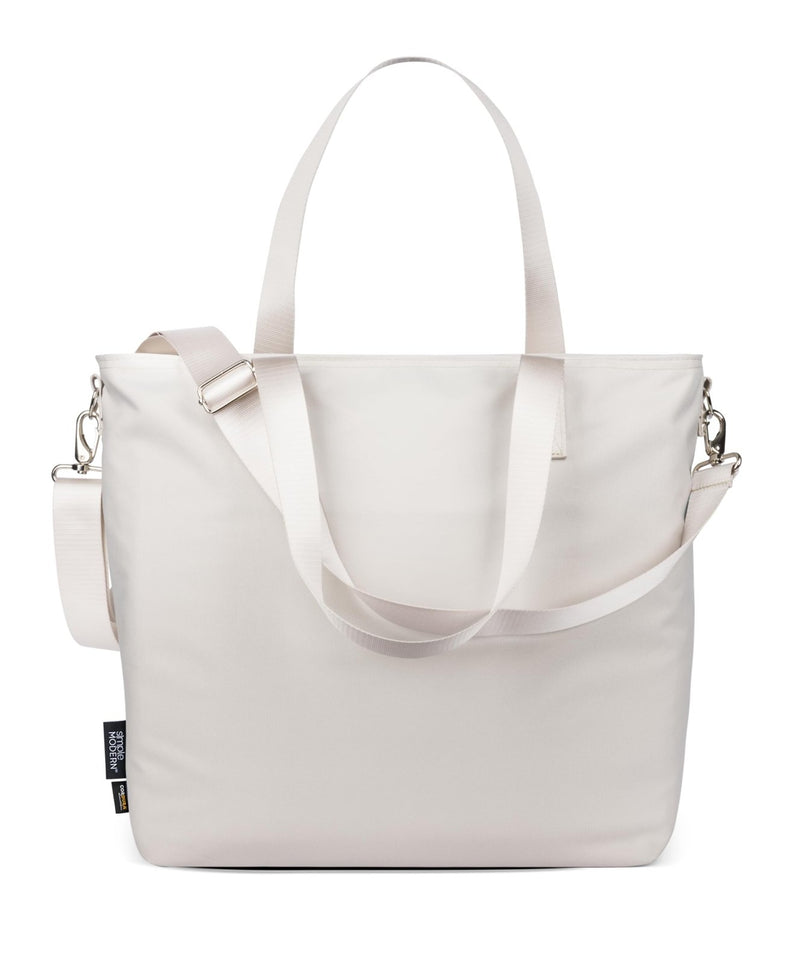 Simple Modern Tote Bag for Women | Large Water - Resistant Laptop Purse with Compartments and Zipper Top | Shoulder Bag with Crossbody Strap and Pockets for Work, Travel & School | Almond Birch