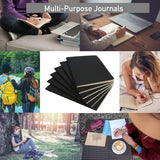 Simply Genius Journaling Notebooks - 6 - Pack A5 Black Softcover - College Ruled Writing Journal - Note Taking & Travel Notebook - 92 Lined Cream Pages 80 GSM