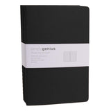 Simply Genius Journaling Notebooks - 6 - Pack A5 Black Softcover - College Ruled Writing Journal - Note Taking & Travel Notebook - 92 Lined Cream Pages 80 GSM