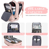 Sinaliy Large Travel Backpack for Women, 40L Travel Bag Personal Item Size, Laptop Backpacks, Waterproof Carry On Backpack with Packing Cubes for College Business Hiking Work Essentials, Pink