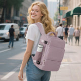 Sinaliy Travel Backpack, Carry on Flight Approved Backpack with Multi - Pockets, TSA Waterproof 17.3inch Laptop Backpack, Personal Item Travel Bag for Men Women, Light Purple