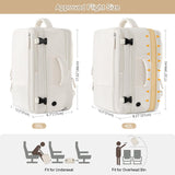 Sinaliy Travel Backpack for Women, Expandable 40L Carry on Flight Approved Backpack, 17 Inch Laptop Waterproof Travel Bag for College, Travel, Work, Beige