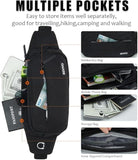 SINNO Black Fanny Packs for Women Men Fashionable Waterproof Belt Bag Gifts for Running Sport Workout Hiking Travel Crossbody Plus Size Waist Pack Phone Bag Wallets Purse Carrying All Phones