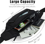 SINNO Black Fanny Packs for Women Men Fashionable Waterproof Belt Bag Gifts for Running Sport Workout Hiking Travel Crossbody Plus Size Waist Pack Phone Bag Wallets Purse Carrying All Phones