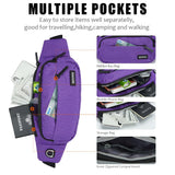 SINNO Large Fanny Pack for Women Men Belt Bag with 4 - Zipper Pockets Waterproof for Running Sport Workout Hiking Travel Walking Fasion Waist Packs Crossbody Phone Bag Carrying All Phones