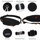 SINNO Large Fanny Pack for Women Men Belt Bag with 4 - Zipper Pockets Waterproof for Running Sport Workout Hiking Travel Walking Fasion Waist Packs Crossbody Phone Bag Carrying All Phones