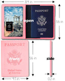 Sizobi Leather Passport Holder Covers, Passport Holder for Travel Women, RFID Blocking Wallet Case, International Travel Must Haves Travel Accessories for Women Men,Cruise Ship Essentials Gifts, Pink