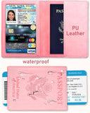 Sizobi Leather Passport Holder Covers, Passport Holder for Travel Women, RFID Blocking Wallet Case, International Travel Must Haves Travel Accessories for Women Men,Cruise Ship Essentials Gifts, Pink