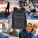 Skaypibs Backpck for Men Women School Backpack for Boys Teens 15.6 inch Laptop Back Pack with Reinforced Straps Bookbag for College High Middle School Travel Business Work Mochilas Black
