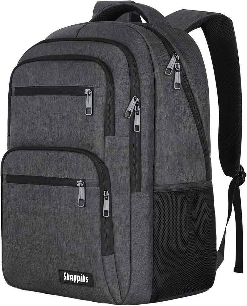 Skaypibs Backpck for Men Women School Backpack for Boys Teens 15.6 inch Laptop Back Pack with Reinforced Straps Bookbag for College High Middle School Travel Business Work Mochilas Black