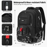 Skaypibs Black Backpack for Men Women, School Backpack for Boys Teens, 15.6 Inch Laptop Backpacks with USB Port, Water Resistent book bag, Work College Student Bookbag,Travel back pack
