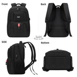 Skaypibs Black Backpack for Men Women, School Backpack for Boys Teens, 15.6 Inch Laptop Backpacks with USB Port, Water Resistent book bag, Work College Student Bookbag,Travel back pack